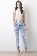 Distressed Acid Wash Overalls