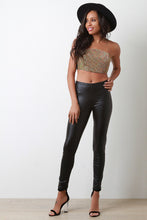 Rhinestone Encrusted Bustier Crop Tube Top