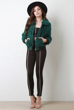 Shaggy Faux Fur Zip-Up Bomber Jacket