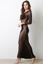 Semi-Sheer Mesh Single Sleeve Dress