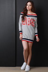 Queen Babe Varsity Sweater Dress