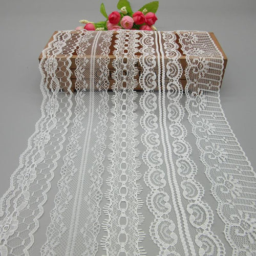 10 Yards White Lace Ribbon Tape (40MM Wide)