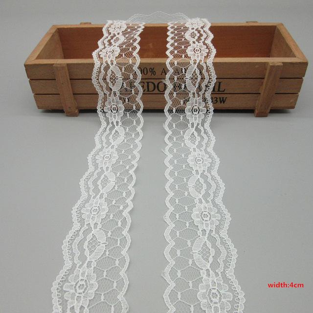 10 Yards White Lace Ribbon Tape (40MM Wide)