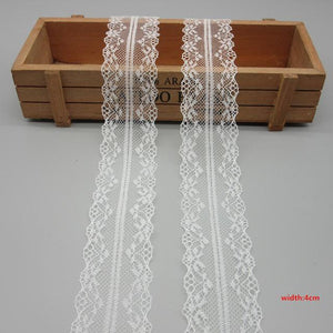 10 Yards White Lace Ribbon Tape (40MM Wide)