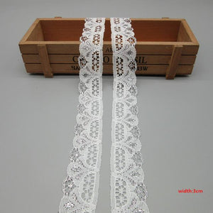 10 Yards White Lace Ribbon Tape (40MM Wide)